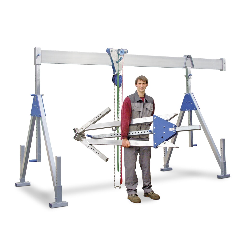 Número de imagen del producto 1: Grúa pórtico de aluminio SCHILLING con soporte divisible, punto de enganche 1.249-2.349 mm, CC 500 kg