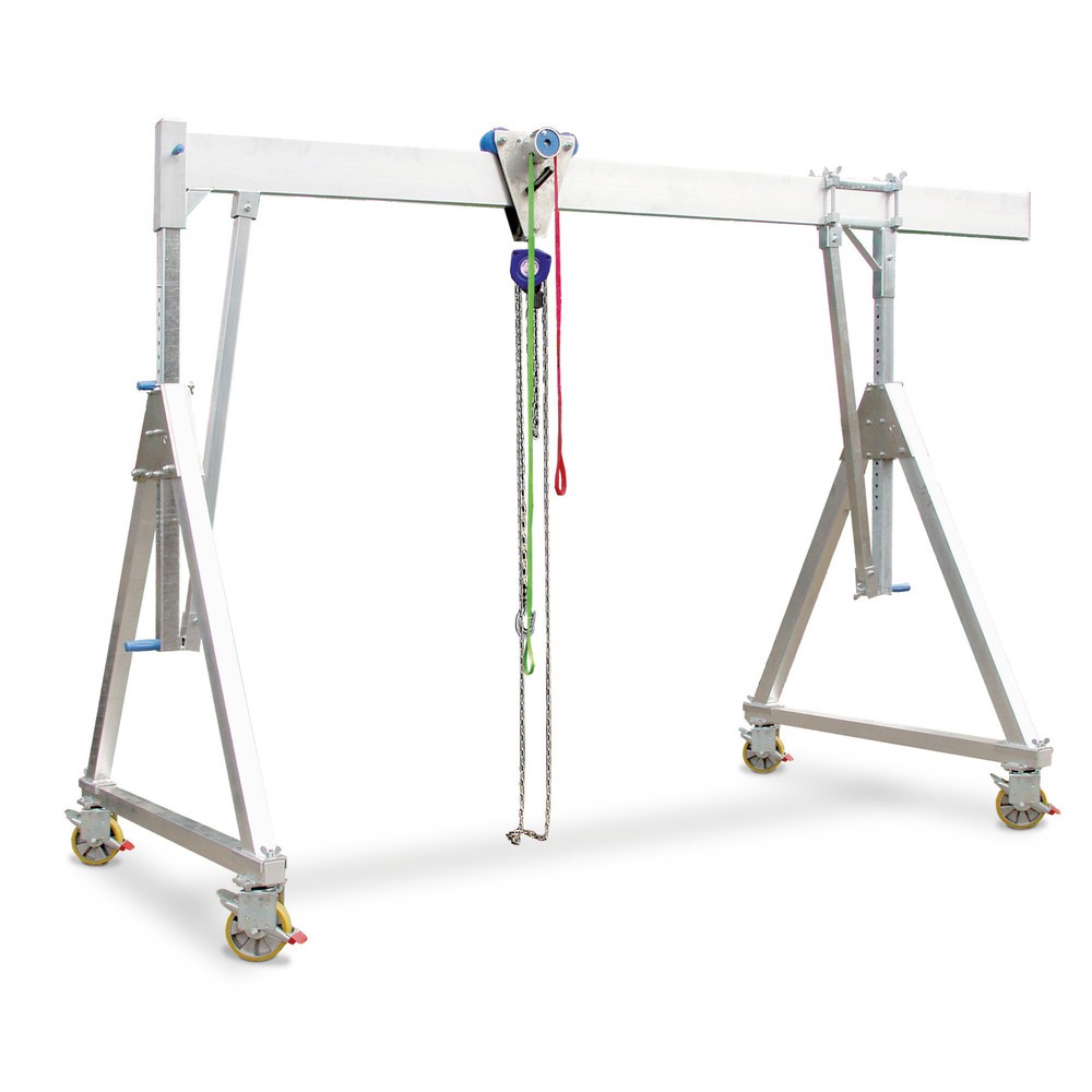 Imagen del producto: Grúa pórtico de aluminio SCHILLING con soporte divisible, móvil, altura total máxima 2.560 mm, CC 500 kg