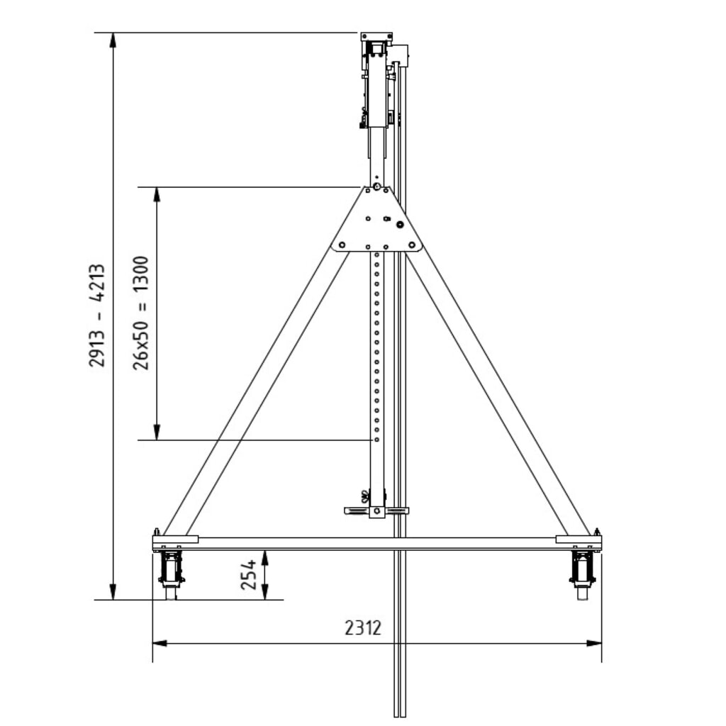 Grúa pórtico de aluminio SCHILLING con soporte divisible, móvil, altura total máxima 4.270 mm, CC 500 kg Número de imagen del producto 2: Grúa pórtico de aluminio SCHILLING con soporte divisible, móvil, altura total máxima 4.270 mm, CC 500 kg