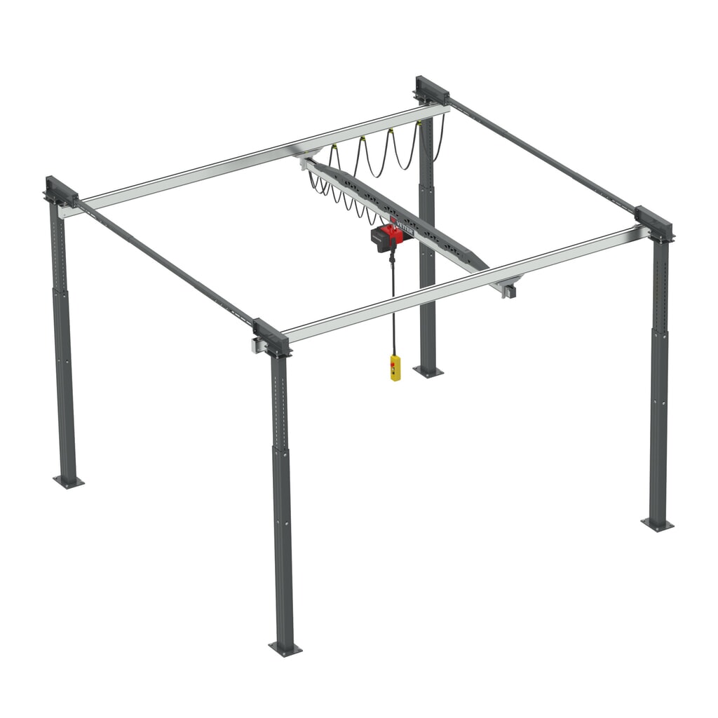 Número de imagen del producto 1: Grúa pórtico de doble riel VETTER ErgoLine®, proyección 2,420 mm, capacidad de carga 125 kg