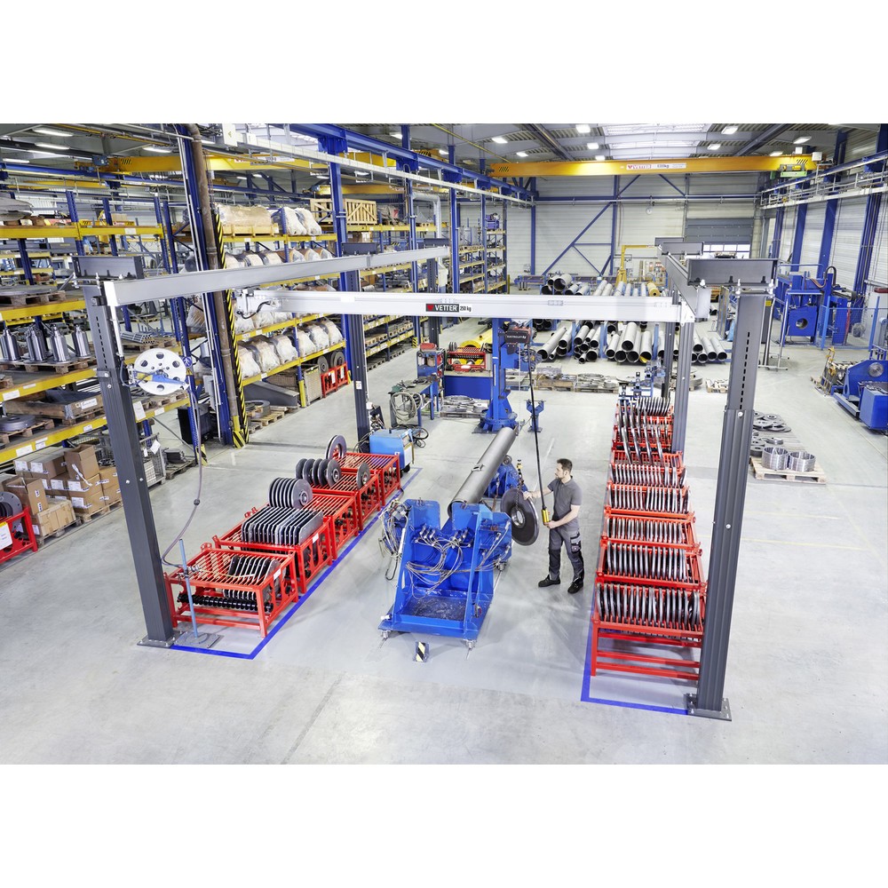 Número de imagen del producto 2: Grúa pórtico de doble riel VETTER ErgoLine®, proyección 2,420 mm, capacidad de carga 125 kg