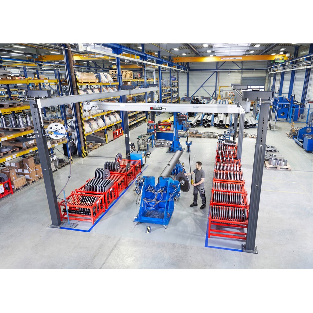 Número de imagen del producto 3: Grúa pórtico de doble riel VETTER ErgoLine®, proyección 2,420 mm, capacidad de carga 125 kg