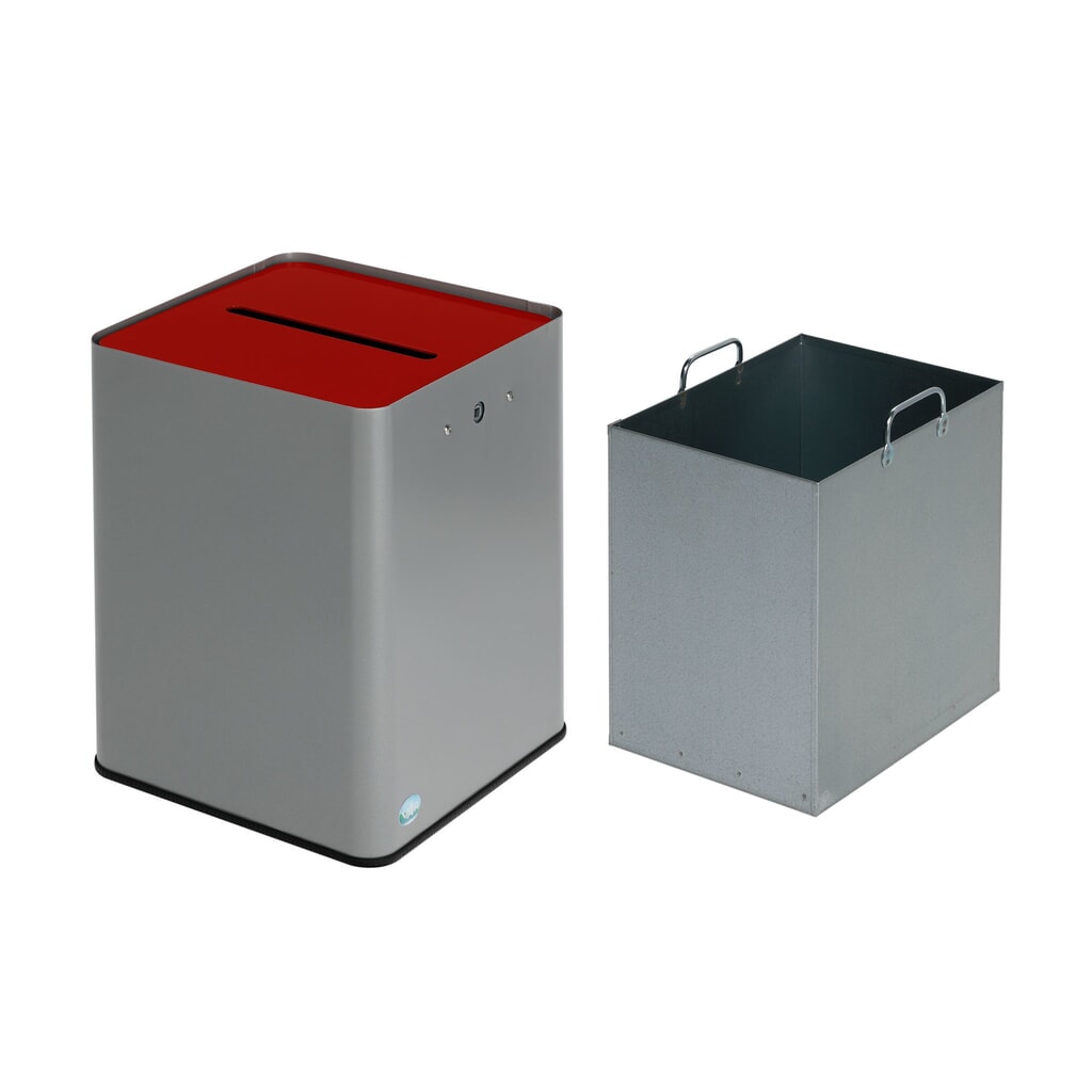 Guardapapeles P40 de VAR ®, cumple la LPD, plata/rojo Número de imagen del producto 2: Guardapapeles P40 de VAR ®, cumple la LPD, plata/rojo