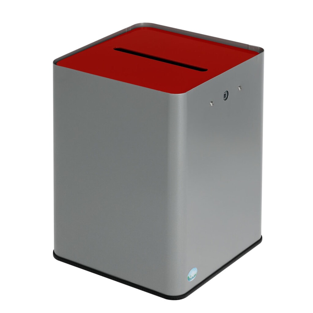 Guardapapeles P40 de VAR ®, cumple la LPD, plata/rojo Número de imagen del producto 1: Guardapapeles P40 de VAR ®, cumple la LPD, plata/rojo