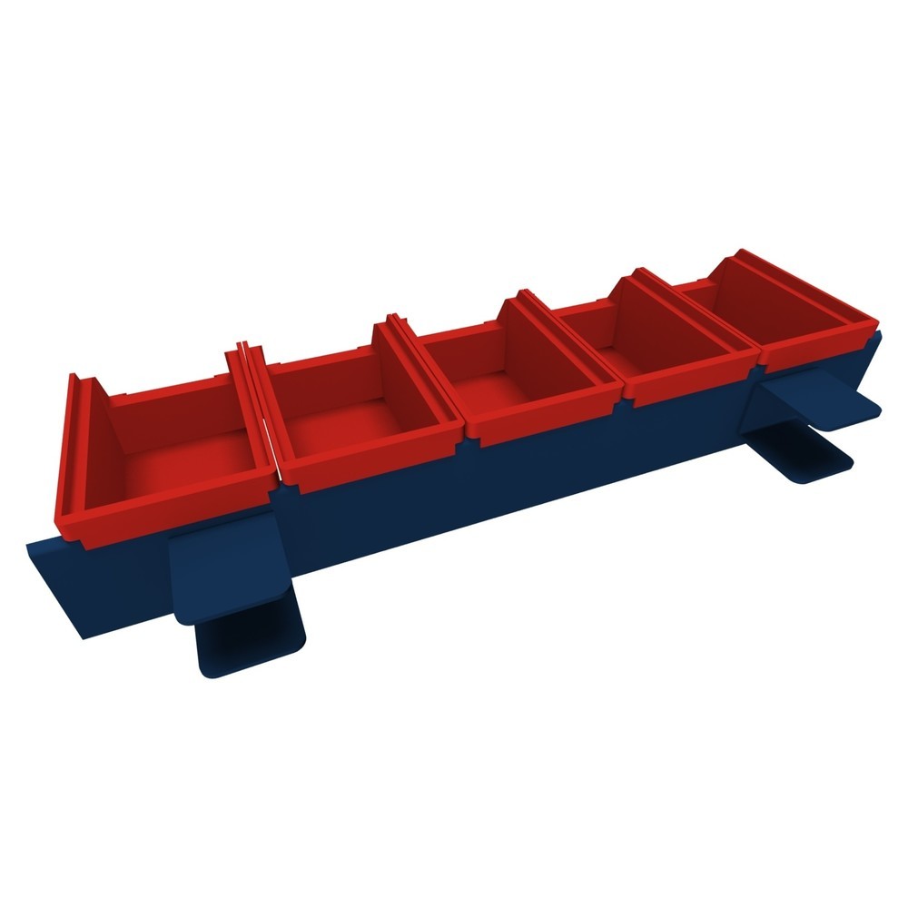 Número de imagen del producto 3: Guía de soporte con gavetas para sistema de mesa de embalaje Rocholz, incl. 5 gavetas
