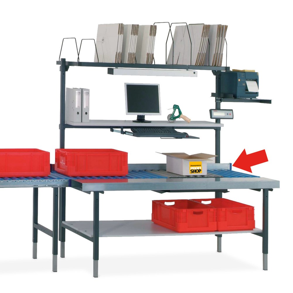 Número de imagen del producto 2: Guía lateral para sistema de mesa de embalaje Rocholz, apto para mesa con rodillos