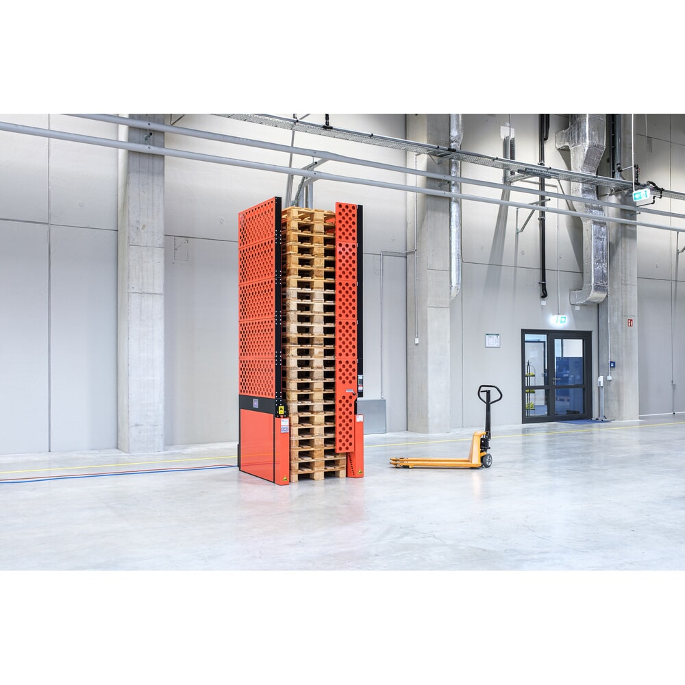 Almacén de palets PalServer Elektro de Hagenauer+Denk, 24 palets, 1.200 x 1200 mm (ancho x largo) Número de imagen del producto 1: Almacén de palets PalServer Elektro de Hagenauer+Denk, 24 palets, 1.200 x 1200 mm (ancho x largo)