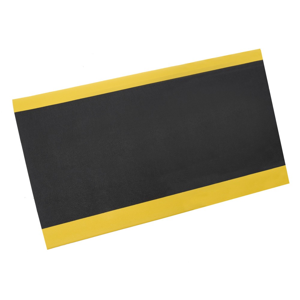 Número de imagen del producto 1: Alfombrilla antifatiga HEMMDAL ErgoSoft Classic, texturizada, 1 capa, L x A 900 mm x 18 m, negro/amarillo