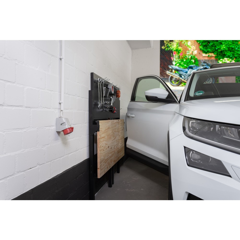 Número de imagen del producto 11: HEMMDAL Banco de trabajo plegable, capacidad de carga 150 kg, pared perforada inclusivo 10 gancho