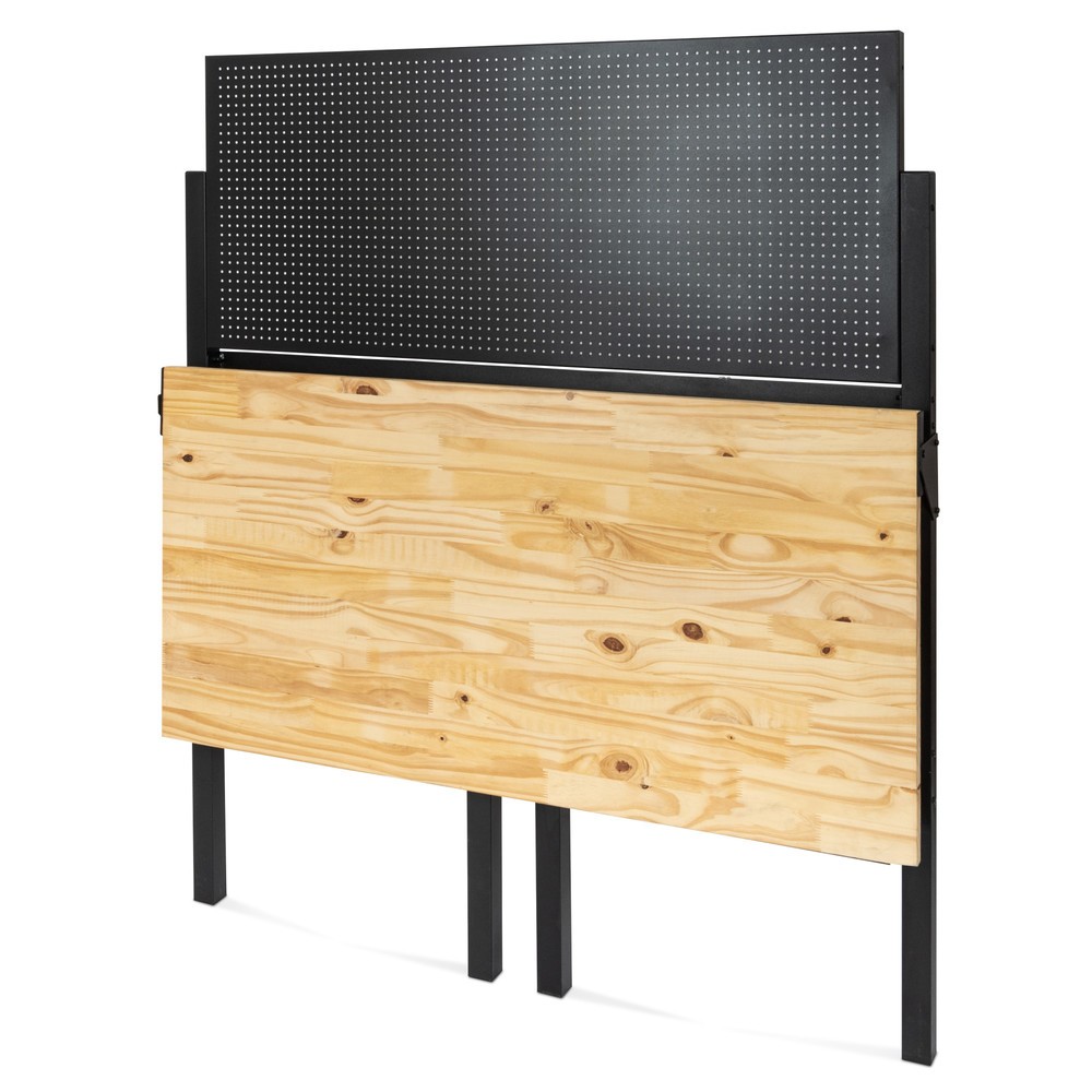 Número de imagen del producto 7: HEMMDAL Banco de trabajo plegable, capacidad de carga 150 kg, pared perforada inclusivo 10 gancho