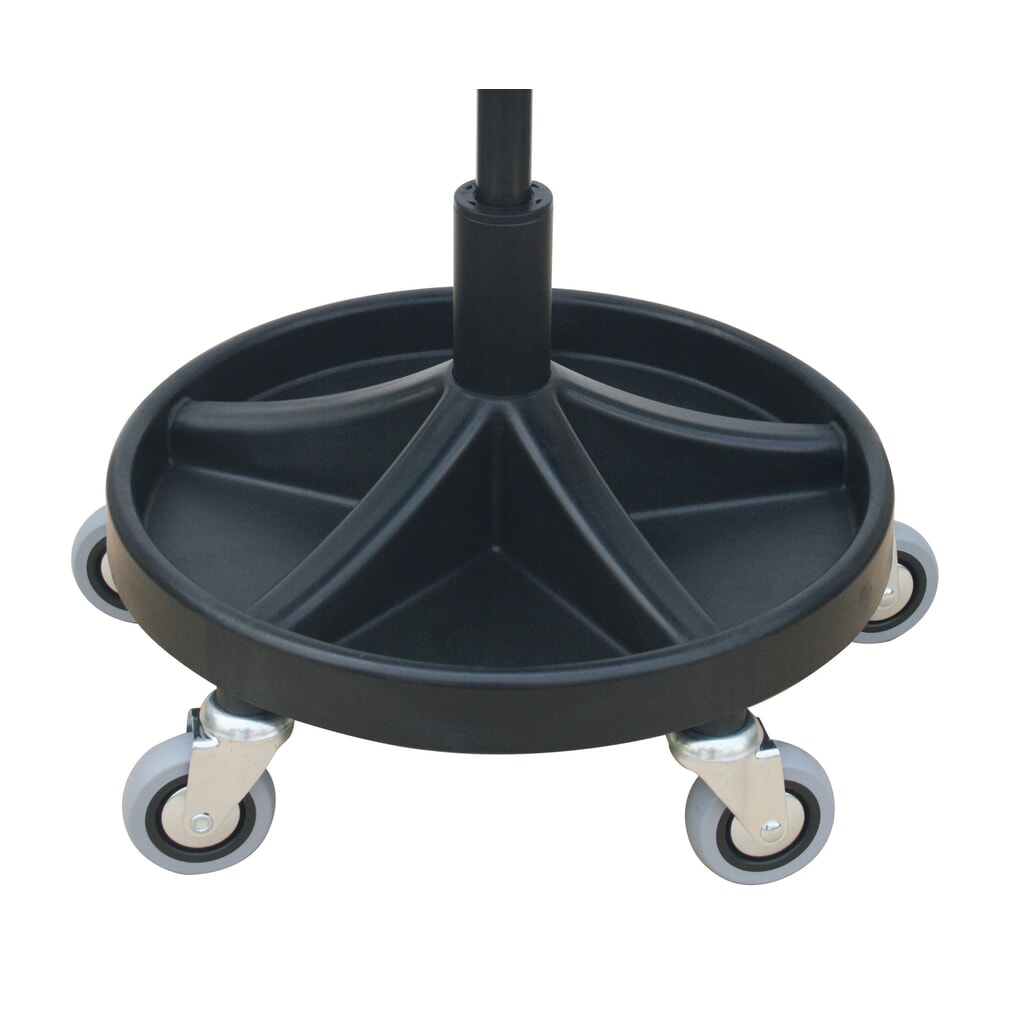 Taburete giratorio HEMMDAL, asiento de PU, altura de asiento de 400-530 mm, bandeja para herramientas, ruedas Número de imagen del producto 2: Taburete giratorio HEMMDAL, asiento de PU, altura de asiento de 400-530 mm, bandeja para herramientas, ruedas