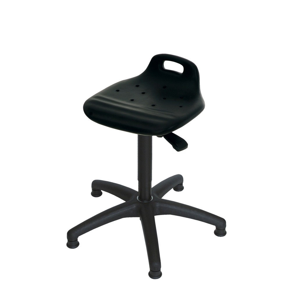 Imagen del producto: Taburete giratorio HEMMDAL de PU con respaldo, altura de asiento 430-620 mm, contera