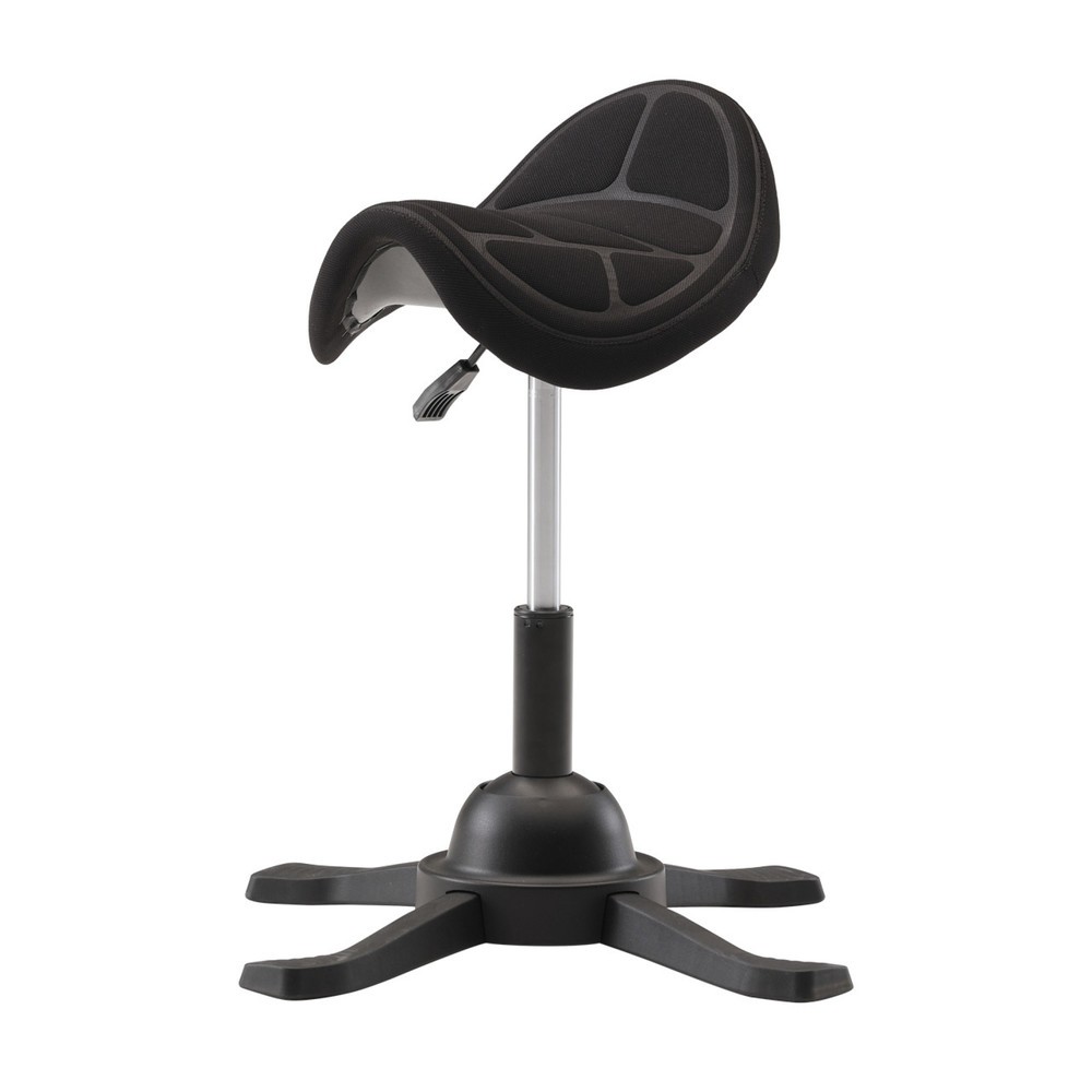 Imagen del producto: Taburete de sillín giratorio HEMMDAL, asiento tapizado, altura de asiento de 480-660 mm, contera