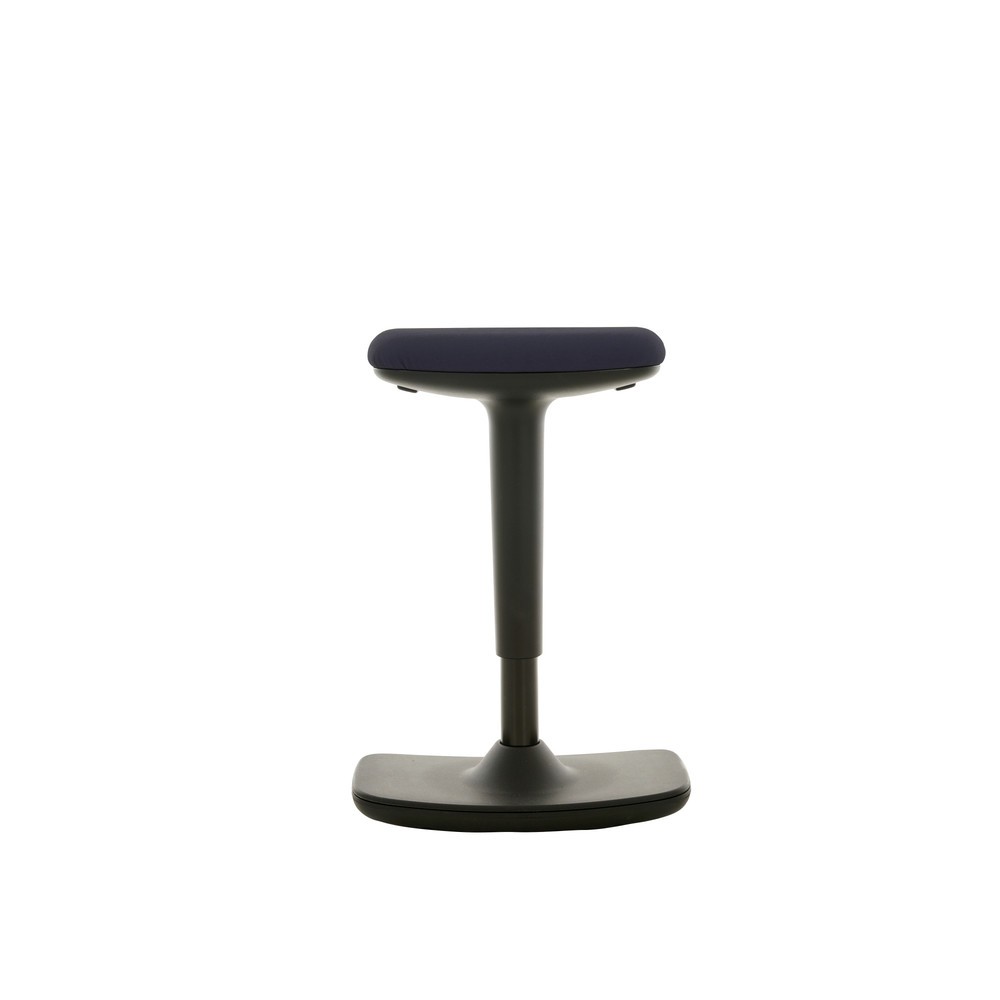 Imagen del producto: Taburete de pie HEMMDAL, asiento de cuero sintético, altura de asiento de 560-690 mm, base oscilante convexa