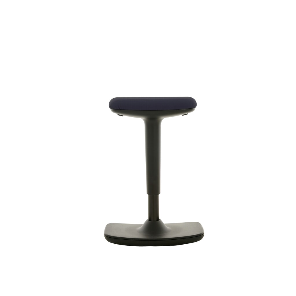 Imagen del producto: Taburete de pie HEMMDAL, asiento de cuero sintético, altura de asiento de 560-690 mm, base oscilante convexa