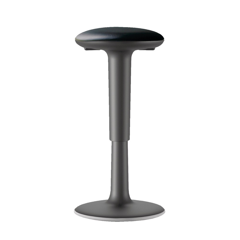 Imagen del producto: Taburete de pie HEMMDAL, asiento de cuero sintético, altura de asiento de 560-720 mm, base oscilante redonda