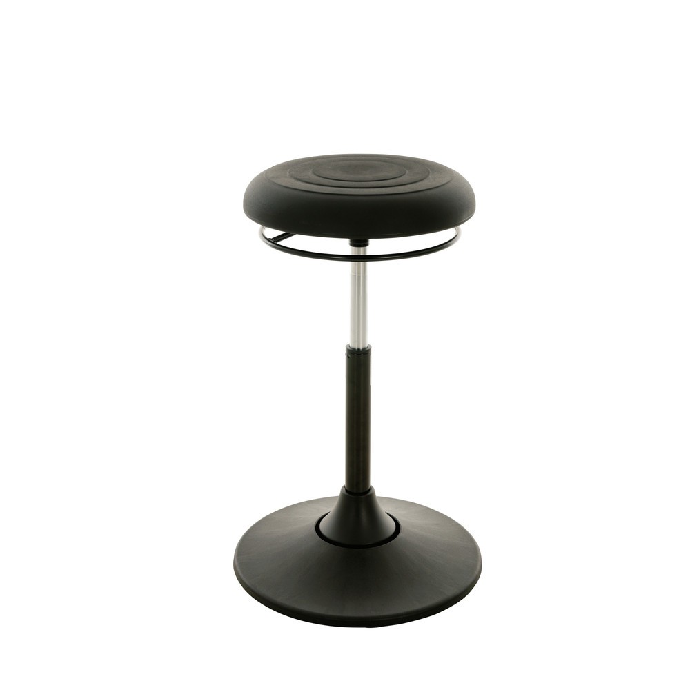 Imagen del producto: Taburete de pie HEMMDAL, asiento giratorio de cuero sintético, altura de asiento de 510-700 mm, base oscilante