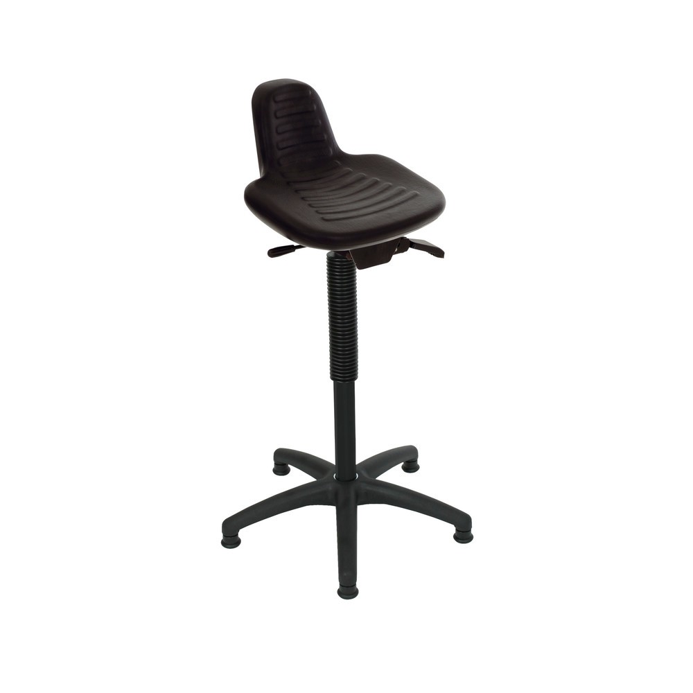 Número de imagen del producto 1: Asiento de pie HEMMDAL, asiento de PU con respaldo y asa de transporte, altura de asiento de 580-840 mm, contera