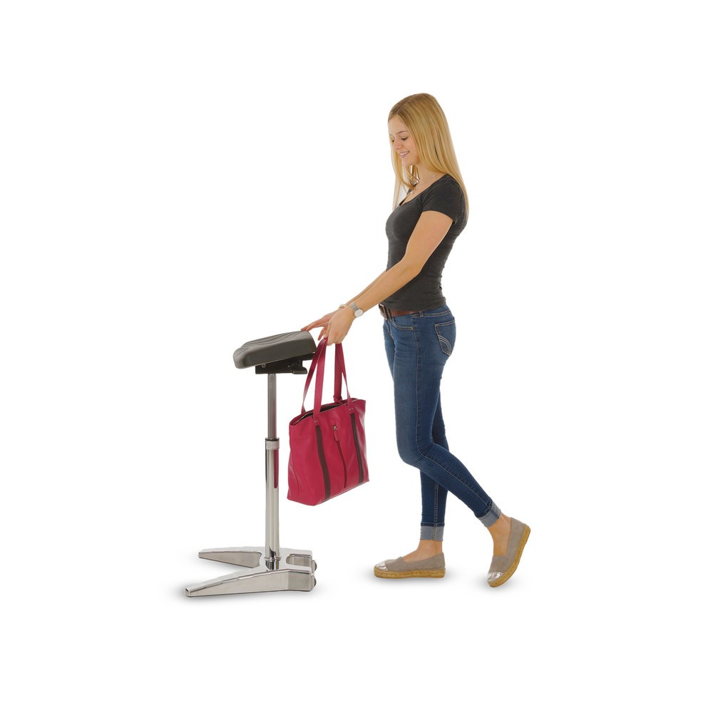 Número de imagen del producto 4: Soporte XXL de pie HEMMDAL , asiento de PU extraancho y asa de transporte, altura de asiento de 700-880 mm