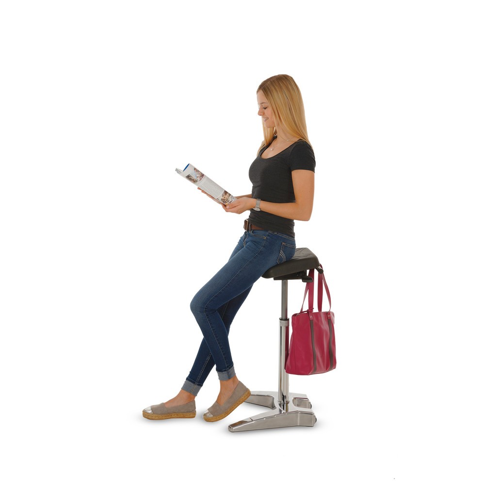 Número de imagen del producto 6: Soporte XXL de pie HEMMDAL , asiento de PU extraancho y asa de transporte, altura de asiento de 700-880 mm
