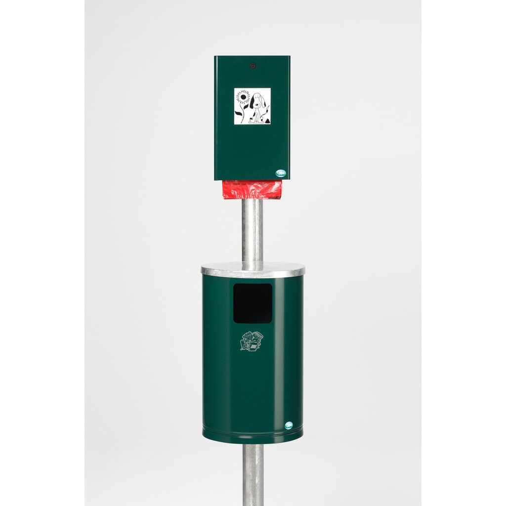Inodoro para perros VAR®, dispensador de bolsas + contenedor de residuos, verde musgo Imagen del producto: Inodoro para perros VAR®, dispensador de bolsas + contenedor de residuos, verde musgo