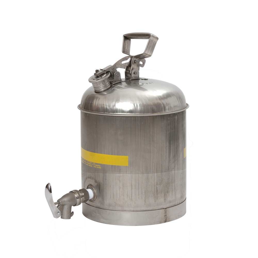 Imagen del producto: Jarra de seguridad Justrite® Eagle, acero inoxidable, 19 litros, con grifo ecológico con junta de neopreno