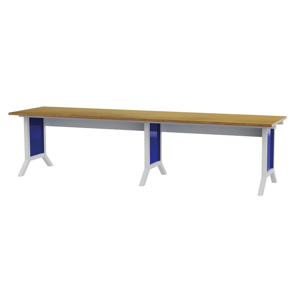 Imagen del producto: Juego de sistema de puestos de trabajo Bedrunka+Hirth, 2 piezas, ajuste de altura eléctrico, azul genciana
