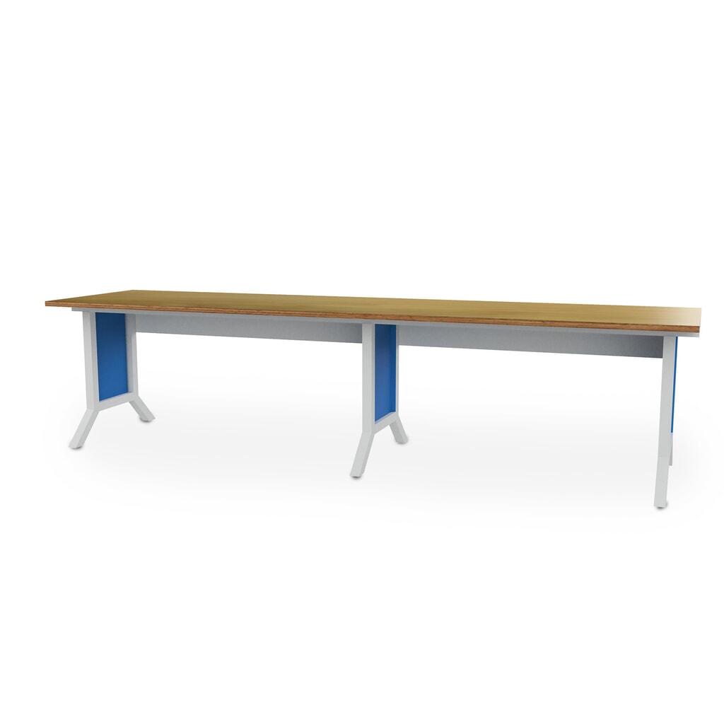 Imagen del producto: Juego de 2 piezas para sistema de puestos de trabajo Bedrunka+Hirth, ajuste de altura con manivela, azul luminoso