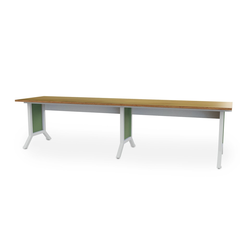 Imagen del producto: Juego de 2 piezas para sistema de puestos de trabajo Bedrunka+Hirth, ajuste de altura con manivela, verde reseda