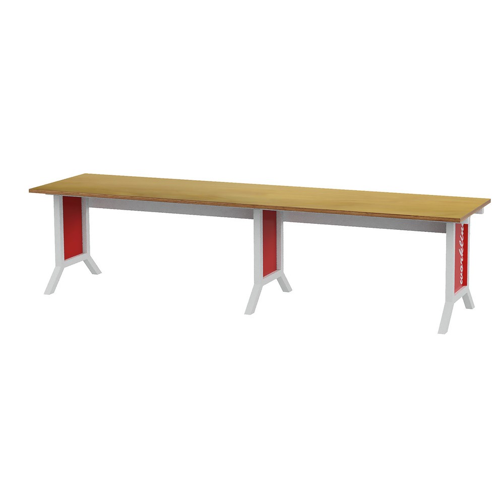 Imagen del producto: Juego de 2 piezas para sistema de puestos de trabajo Bedrunka+Hirth, ajuste de altura con manivela, rojo tráfico