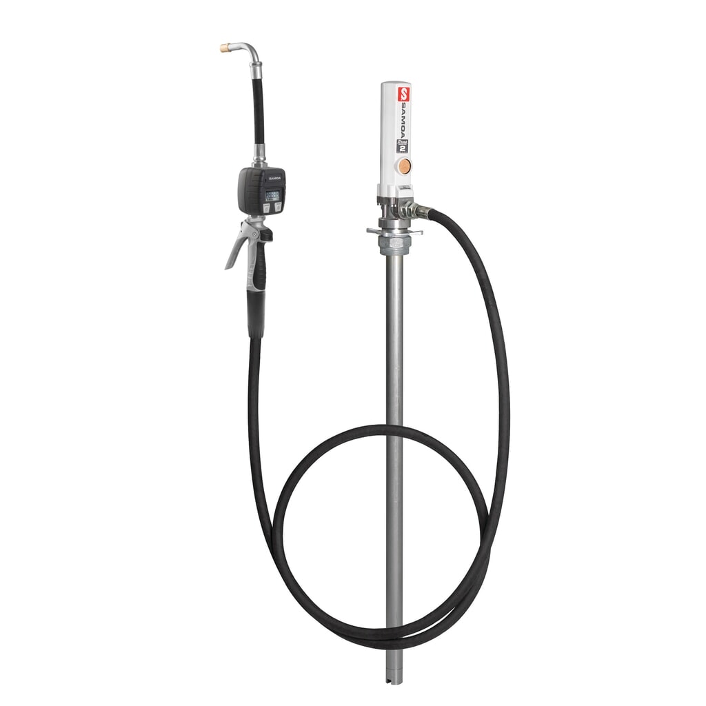 Juego de bomba de aceite SAMOA 3:1, incl. manguera de presión y boquilla con caudalímetro manual electrónico Imagen del producto: Juego de bomba de aceite SAMOA 3:1, incl. manguera de presión y boquilla con caudalímetro manual electrónico