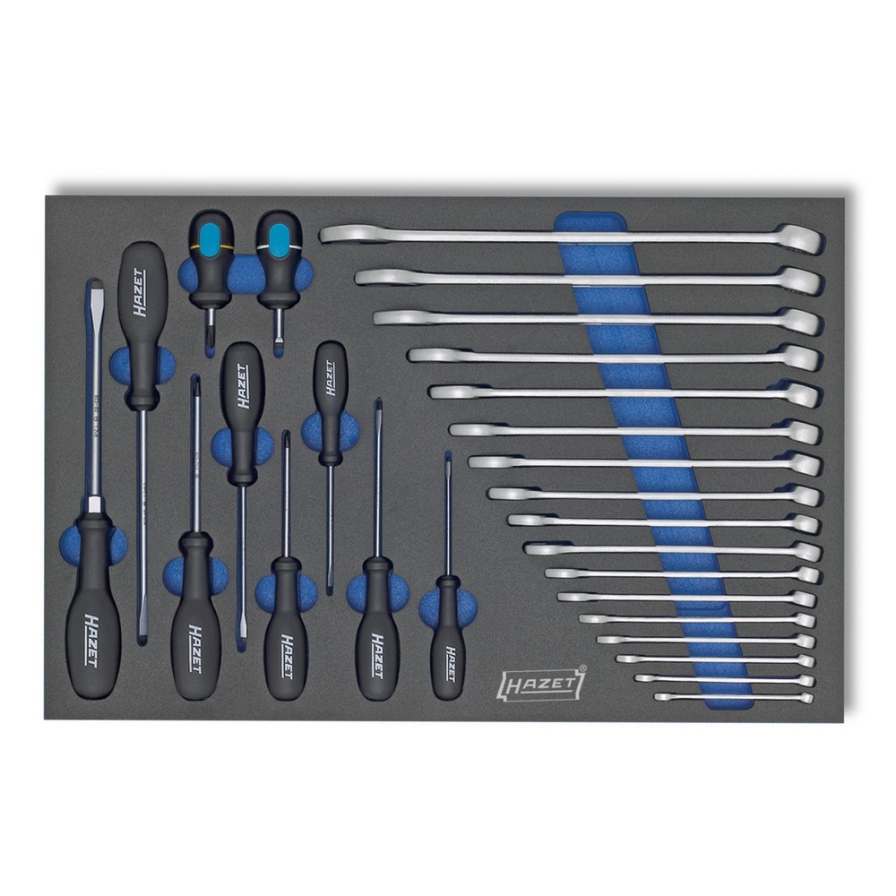 Imagen del producto: Juego de herramientas HAZET®, llave combinada+destornillador, 27 piezas