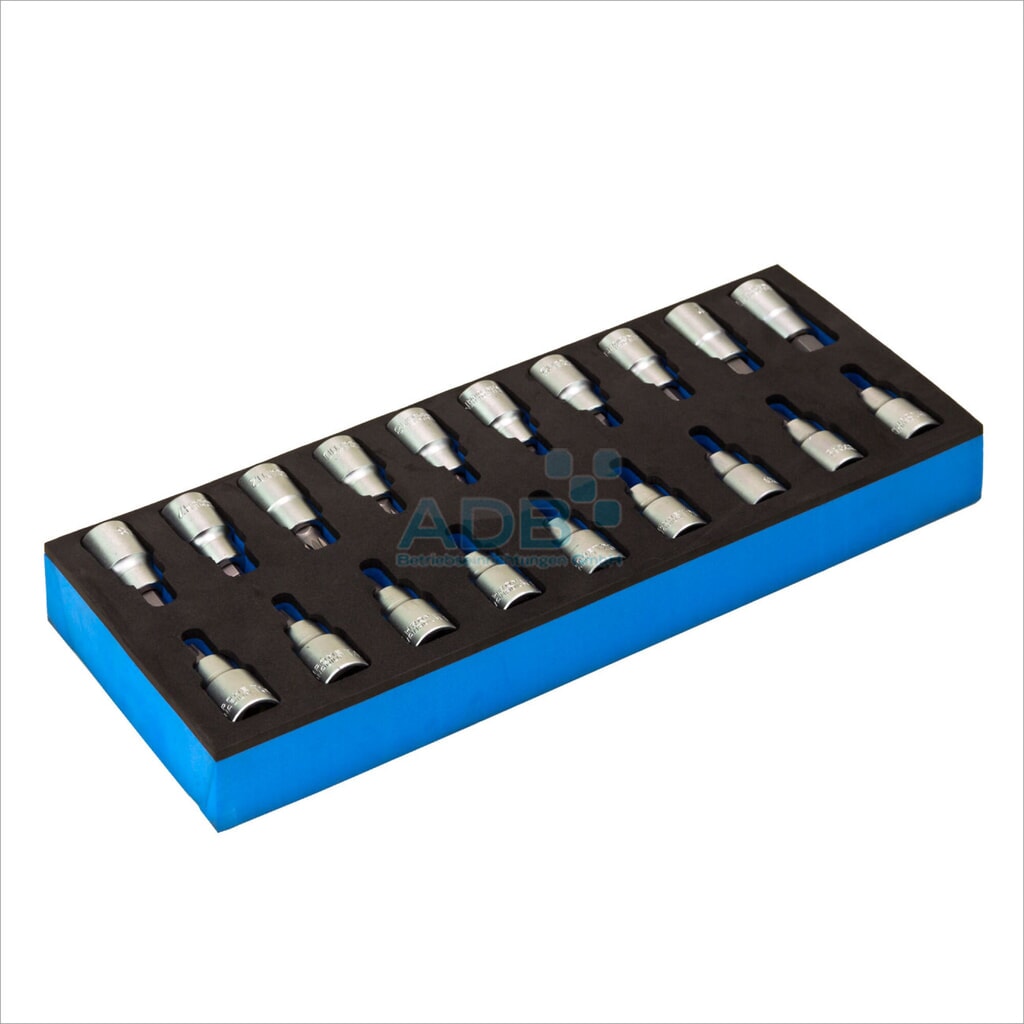 Módulo de gomaespuma para juego de llaves Allen / Torx 1/2", 19 piezas Imagen del producto: Módulo de gomaespuma para juego de llaves Allen / Torx 1/2", 19 piezas