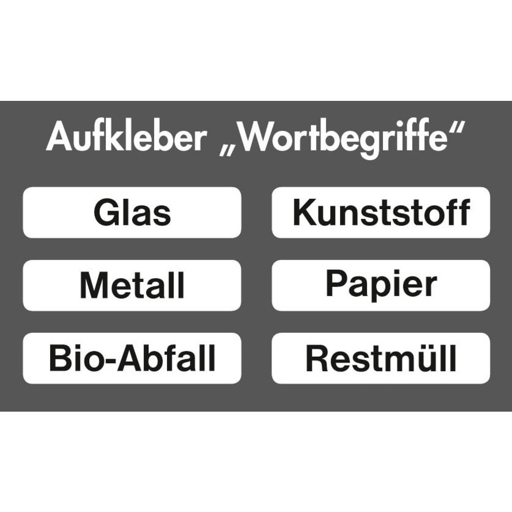Imagen del producto: Stumpf® Rectángulo Pegatinas Impermeables Set con Inscripción para Reciclaje de Pcs Colecciones/SU 6