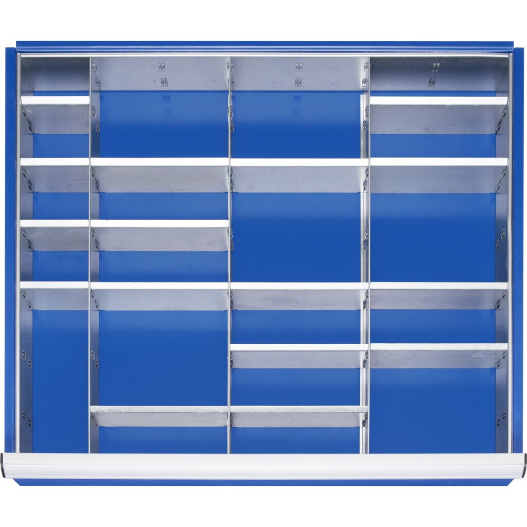 Juego de separadores para cajón RAU, H x A x F 150 x 680 x 560 mm, con juego de listones encajables de 4 piezas y 3 divisiones, tamaño XL para altura frontal 180-360 mm Imagen del producto: Juego de separadores para cajón RAU, H x A x F 150 x 680 x 560 mm, con juego de listones encajables de 4 piezas y 3 divisiones, tamaño XL para altura frontal 180-360 mm