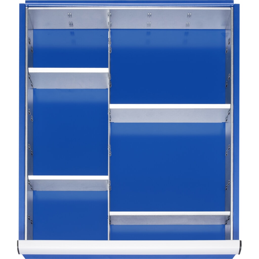 Juego de separadores para cajón RAU, H x A x F 150 x 490 x 560 mm, con juego de listones encajables de 4 piezas, tamaño L para altura frontal 180-360 mm Imagen del producto: Juego de separadores para cajón RAU, H x A x F 150 x 490 x 560 mm, con juego de listones encajables de 4 piezas, tamaño L para altura frontal 180-360 mm