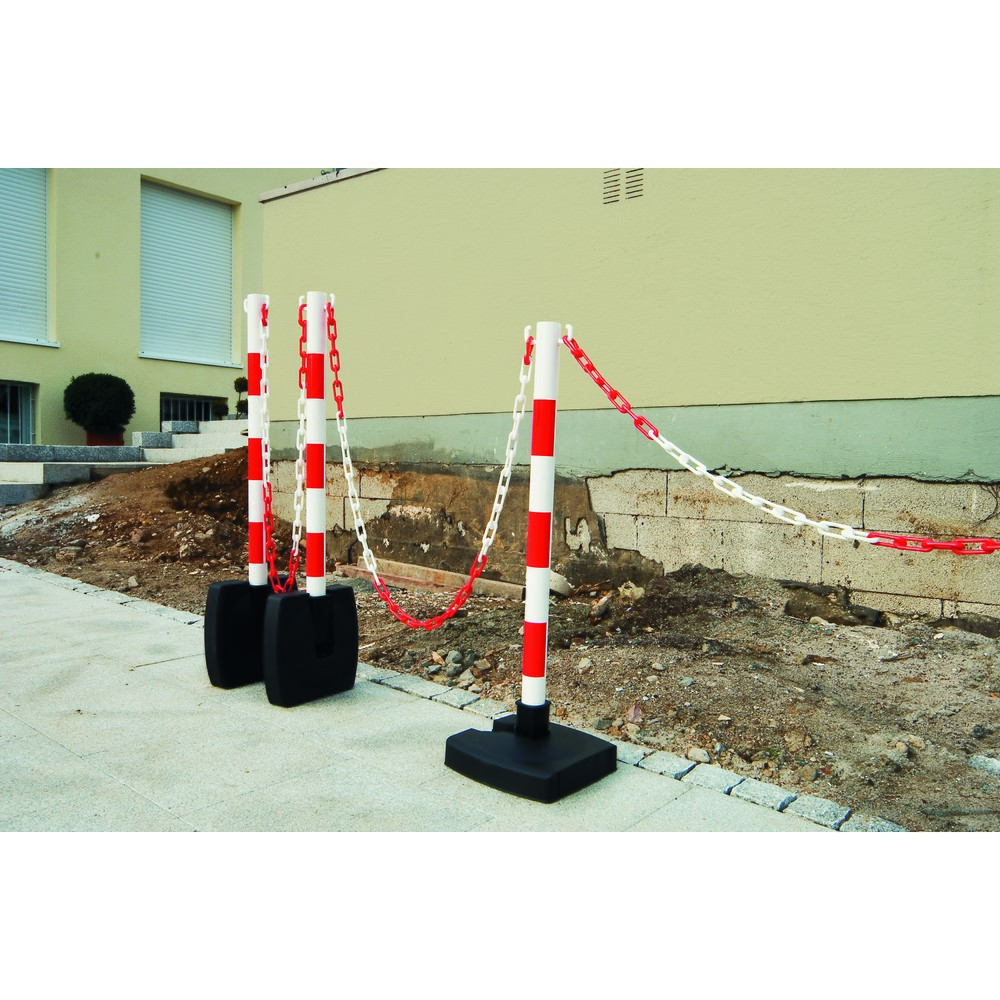Número de imagen del producto 3: Juego de soporte de advertencia de cadena Guarda-Flex, 4 soportes y cadena de 10 m, rojo/blanco
