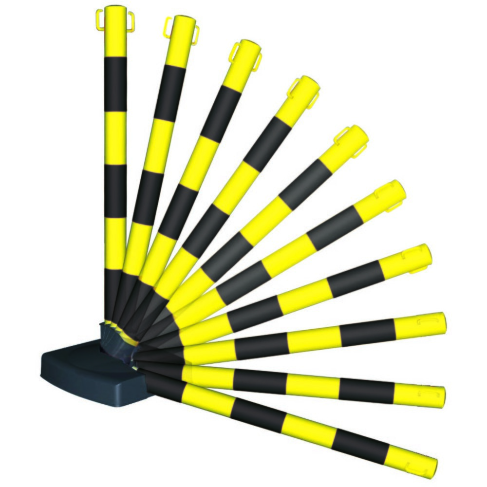 Número de imagen del producto 2: Juego de soporte de advertencia de cadena Guarda-Flex, 4 soportes y cadena de 10 m, negro/amarillo