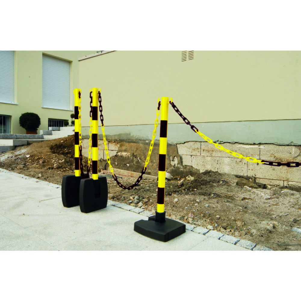 Número de imagen del producto 3: Juego de soporte de advertencia de cadena Guarda-Flex, 4 soportes y cadena de 10 m, negro/amarillo
