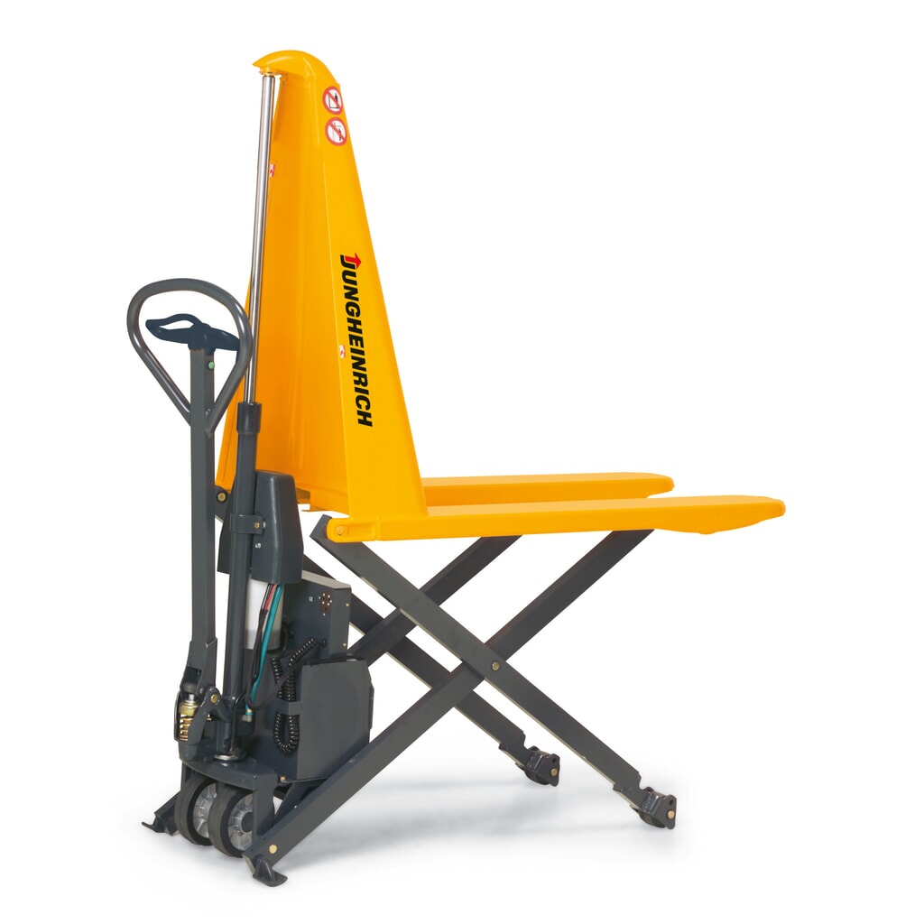 Número de imagen del producto 1: Transpaleta de tijera Jungheinrich AMX 10e, capacidad de carga 1.000 kg, longitud de horquilla 1.150 mm, caucho/nailon