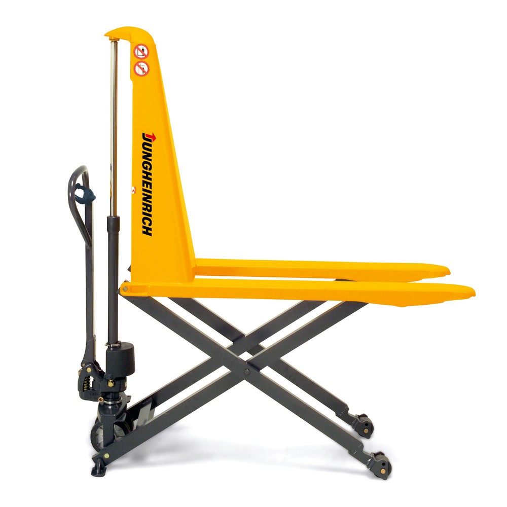 Número de imagen del producto 2: Jungheinrich Transpaleta de tijera AMX 10 – hidráulica manual, anchura especial de horquillas de 680 mm, poliuretano