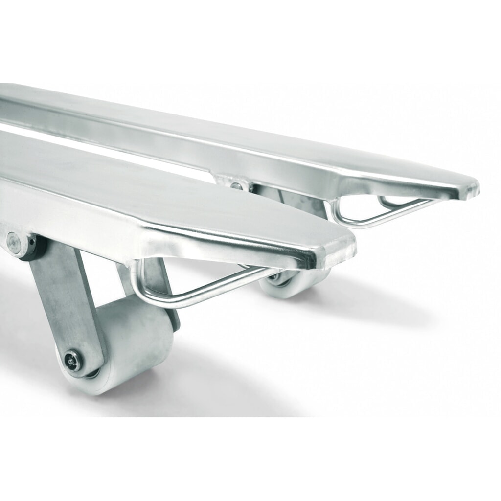 Número de imagen del producto 2: Transpaleta manual de acero inoxidable Jungheinrich AM I20, capacidad de carga 2.000 kg, longitud de horquilla 1.220 mm, nailon