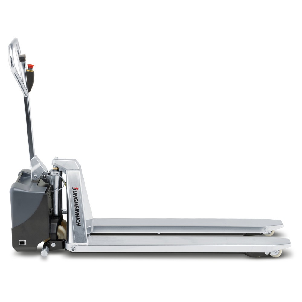 Número de imagen del producto 3: Jungheinrich Transpaleta de tijera de acero inoxidable AMX I15e, capacidad de carga 1.500 kg, nailon