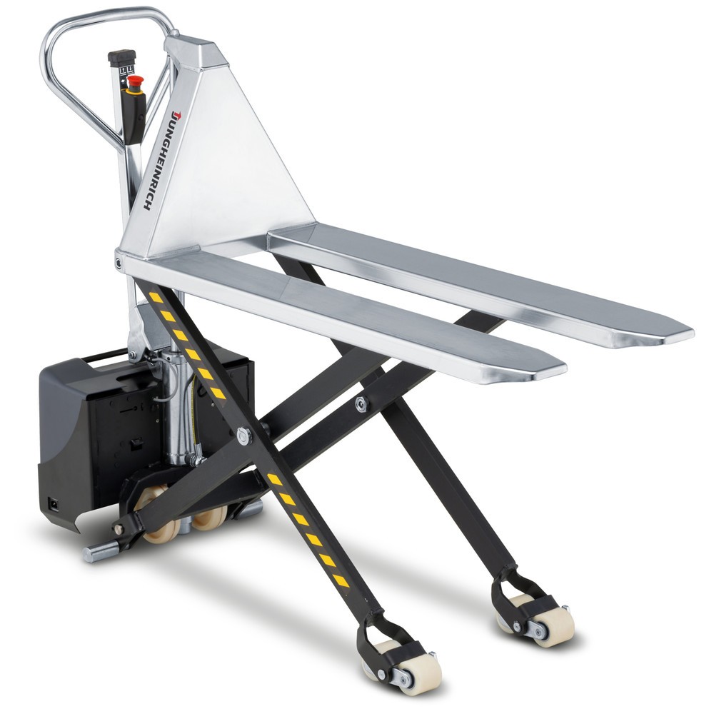 Número de imagen del producto 6: Jungheinrich Transpaleta de tijera de acero inoxidable AMX I15e, capacidad de carga 1.500 kg, nailon