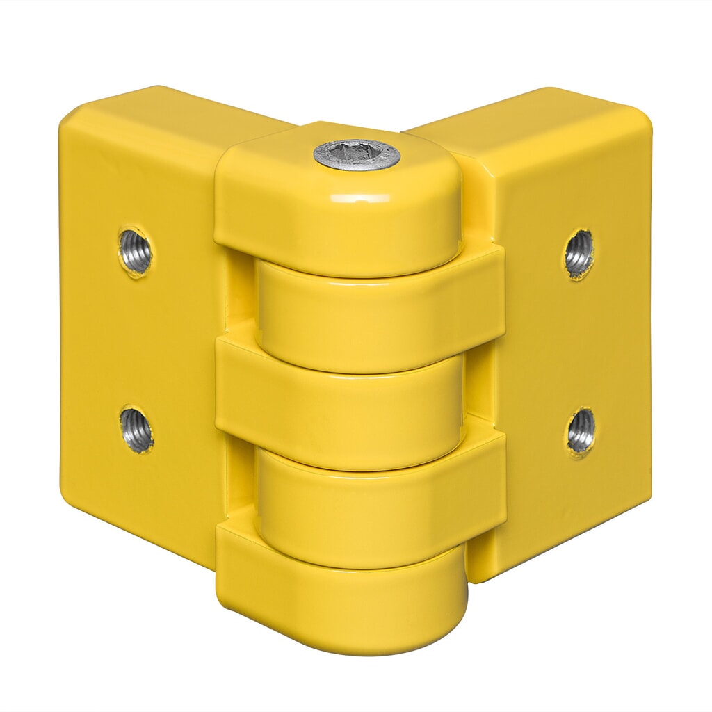 Número de imagen del producto 1: Articulación de placa esquinera MORAVIA para placa protectora de perfil C con revestimiento plástico, amarillo