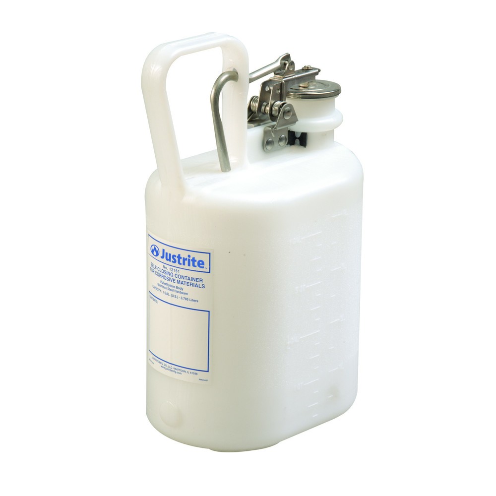 Imagen del producto: Justrite - Contenedor de seguridad de PE para medios corrosivos no inflamables, color blanco, 4 litros