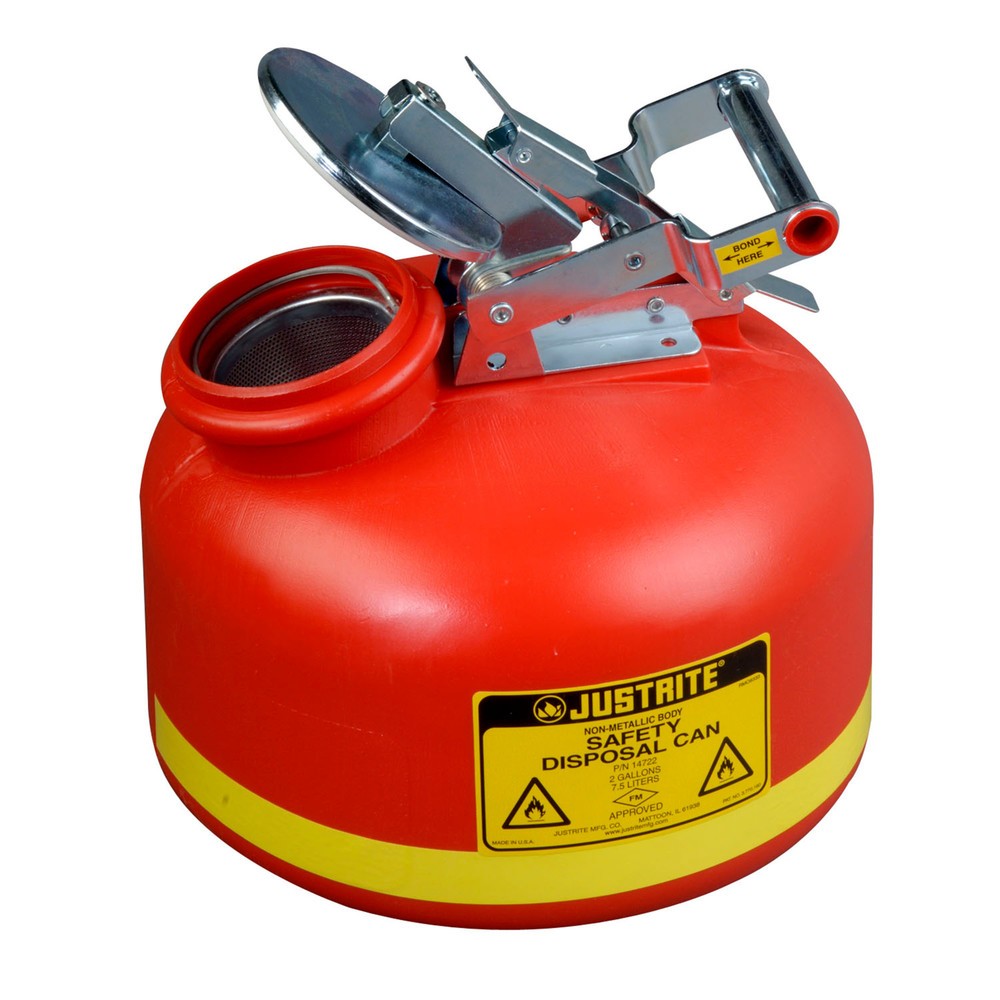 Imagen del producto: Justrite - Recipiente de seguridad (HDPE, 7,5 L), color rojo