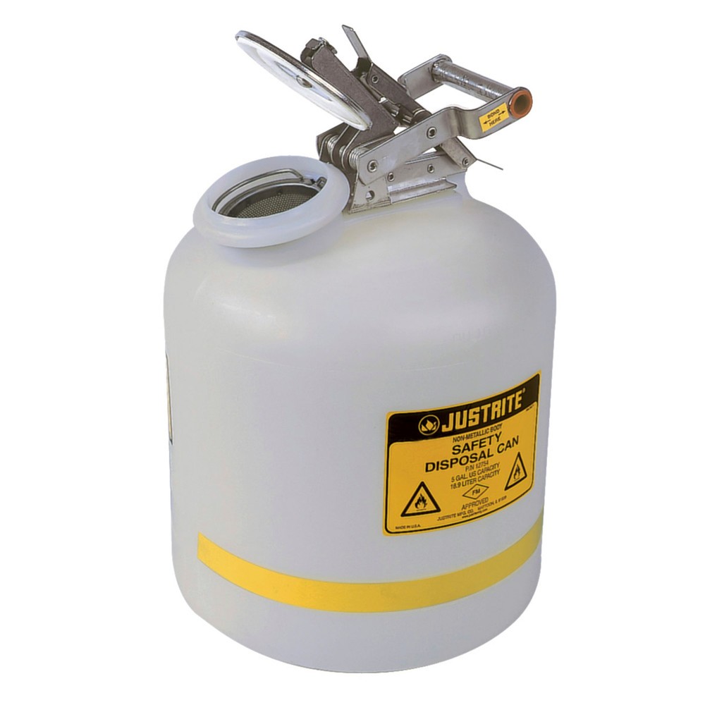 Imagen del producto: Justrite - Recipiente de seguridad (HDPE, 19 L), color blanco