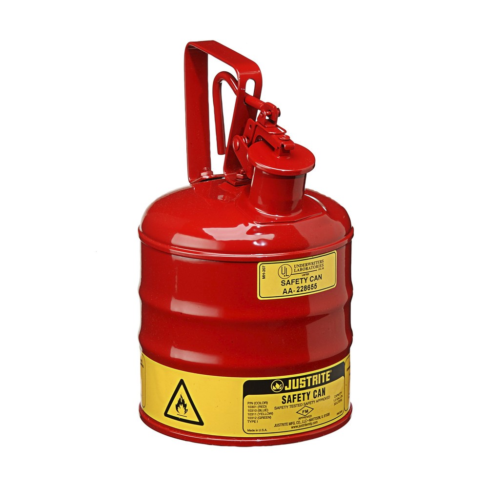 Número de imagen del producto 2: Justrite - Contenedor de seguridad tipo I, mango de gatillo, color rojo, 4 litros