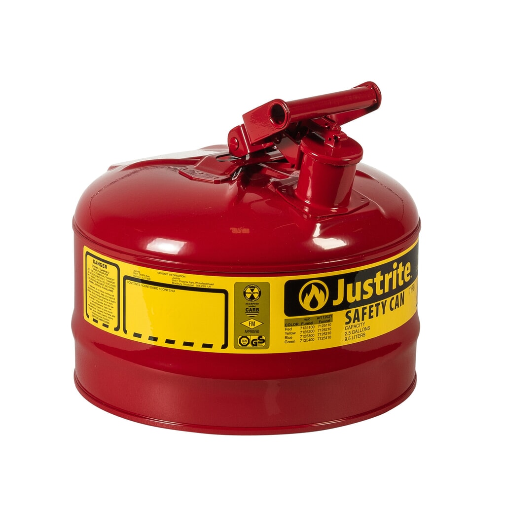 Imagen del producto: Justrite - Contenedor de seguridad tipo I, mango oscilante, color rojo, 9,5 litros